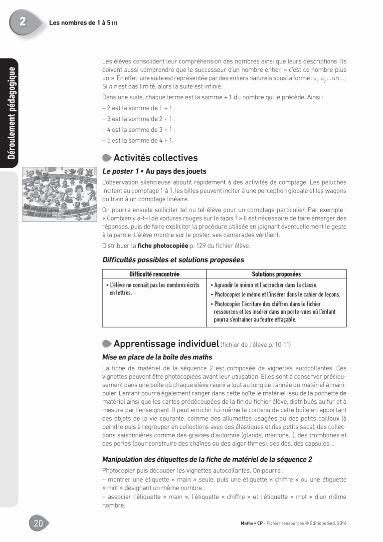 Aperçu : MATHS + – Fichier ressources + numérique – CP – Anciens programmes