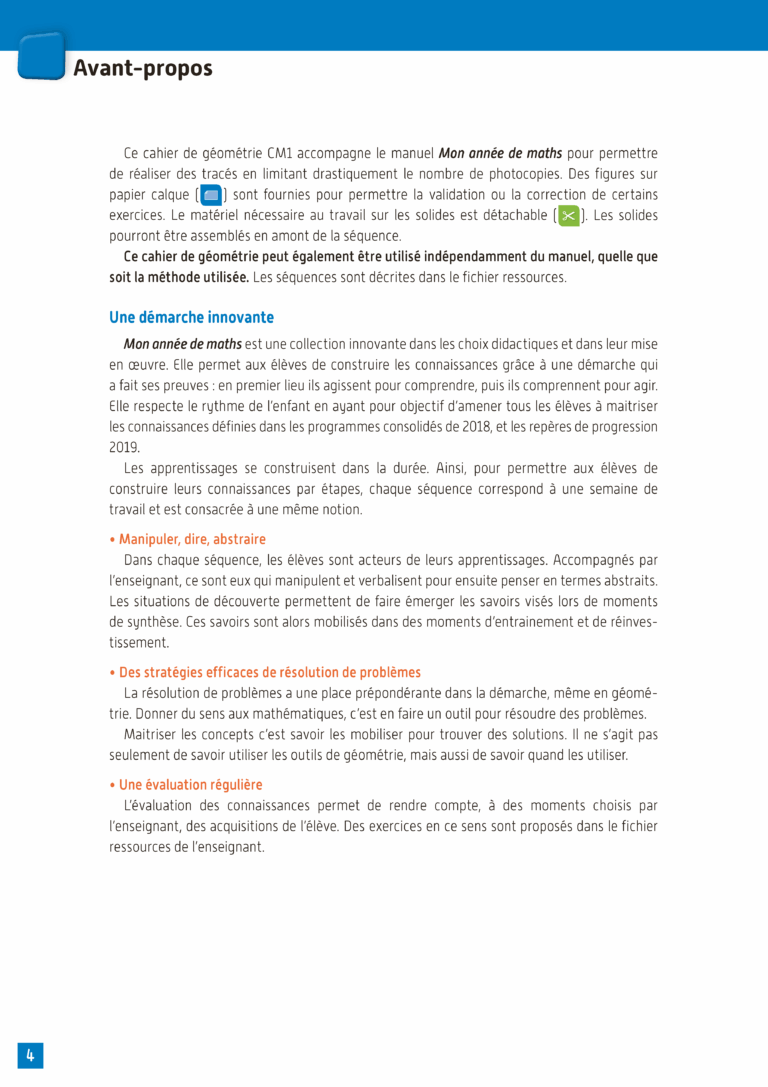 Aperçu : Cahier de géométrie – CM1