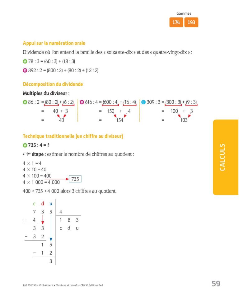 Aperçu : PROBLEMES ! – Nombres et calculs – CM2