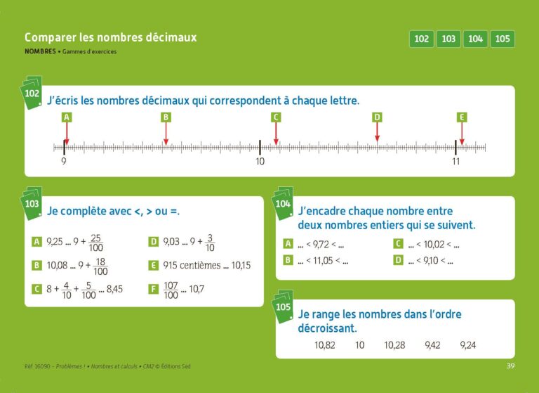 Aperçu : PROBLEMES ! – Nombres et calculs – CM2