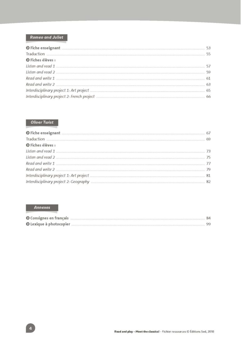 Aperçu : Meet the classics ! – 12 livres + FR – Cycle 3
