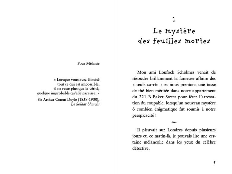 Aperçu : BDL – Les enquêtes de Loufock Scholmes – Roman