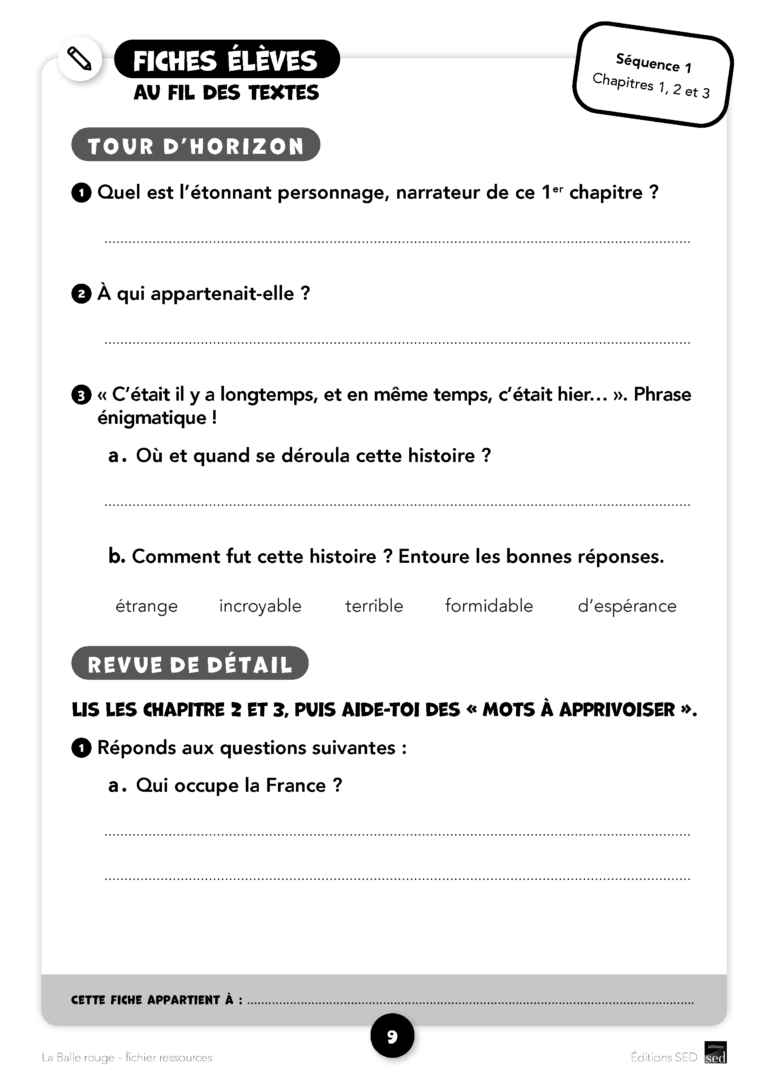 Aperçu : BDL – La balle rouge – 30 romans + fichier
