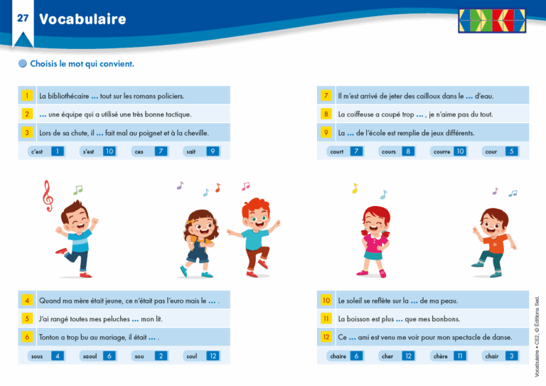 Aperçu : Vocabulaire – CE2